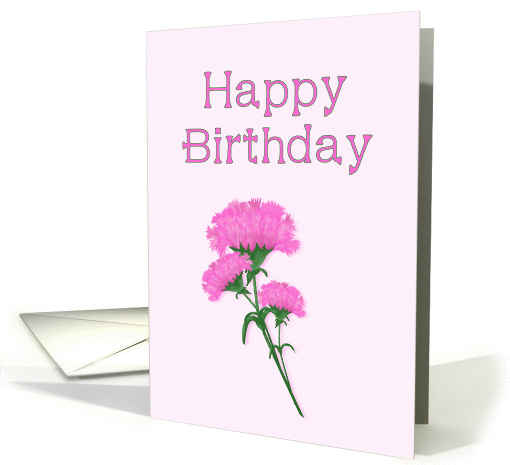 Happy Birthday, Pink Carnations card (1083082)