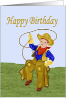 Little Cowboy Birthday, vintage image card