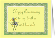 Happy Anniversary to brother and wife, iris card