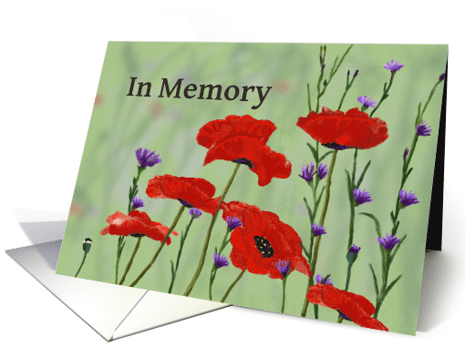 In Memory of Veteran,Poppies and Bachelor Buttons card (1087232)