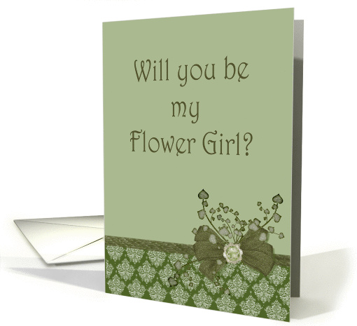 Be my Flower Girl Sage green card (1092456)
