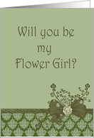Be my Flower Girl Sage green card