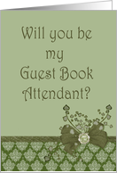 Be my Guest Book Attendant, Sage green card