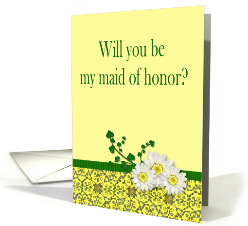 Maid of Honor request with daisies card (1092530)