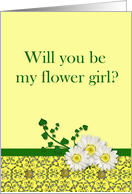 Flower Girl request with daisies card
