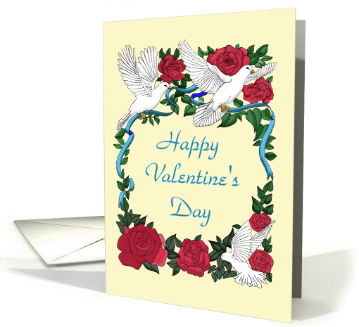 Happy Valentine's Day Doves and Roses card (1107626)