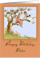 Happy Birthday, Sister, Vintage card