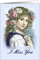 I Miss You, Sad Victorian Girl card