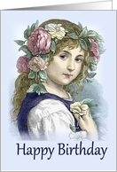 Happy Birthday, Sweet Vintage Girl card