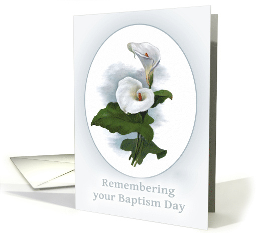 Remembering Baptism Day, Calla Lily, botanical style card (1368596)