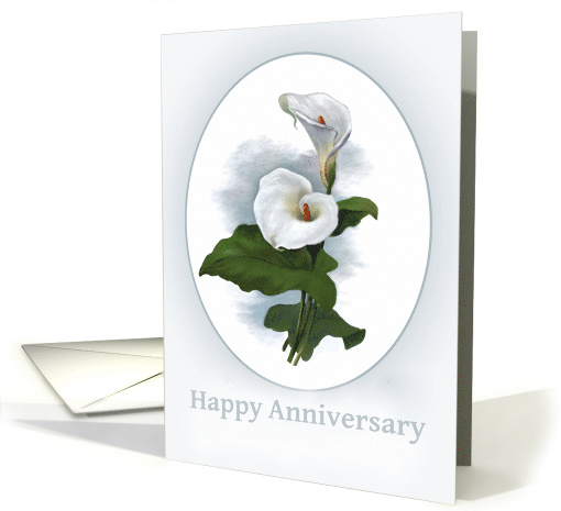 Happy Anniversary, Vintage Botanical Calla Lily card (1368722)