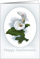 Happy Anniversary, Vintage Botanical Calla Lily card