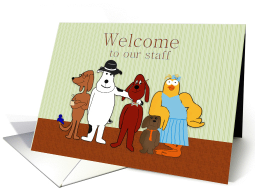 Welcome to Our Staff, Humor, Group of Cartoon Animals card (1371672)