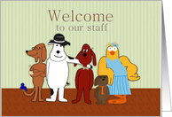 Welcome to Our Staff, Humor, Group of Cartoon Animals card