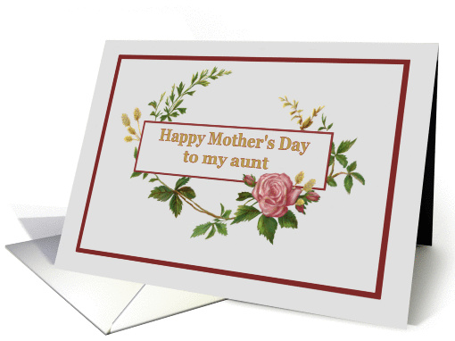 Happy Mother's Day to Aunt, with Vintage Pink Rose card (1376494)