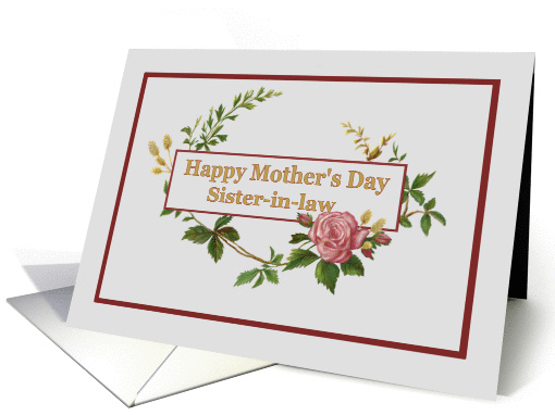 Happy Mother's Day for Sister-in-Law, with Vintage Pink Rose card