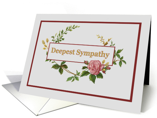 Sympathy with Vintage Pink Rose card (1376526)