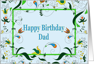 Happy Birthday to Dad, Retro Paisley card