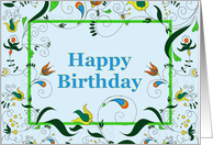 Happy Birthday, Retro Paisley card