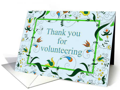 Thank You for Volunteering, Retro Paisley card (1379192)