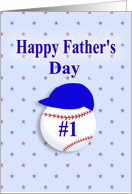 Happy Father’s Day,#1, Baseball with Blue Cap card