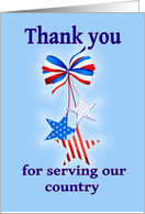 Thank You for Serving Our Country, Patriotic card