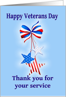 Happy Veterans Day Thank you Veteran, Patriotic card