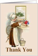 Thank you, School Cafeteria Worker, Vintage Girl Baking card