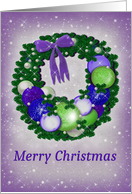 Merry Christmas, Purple, Blue and Lime card