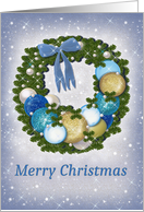 Merry Christmas, Purple, Blue, Gold and Pearl card