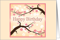 Happy Birthday, Pink and White Blossoming Branches card