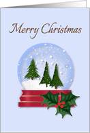Christmas Snow Globe with Trees Inside card