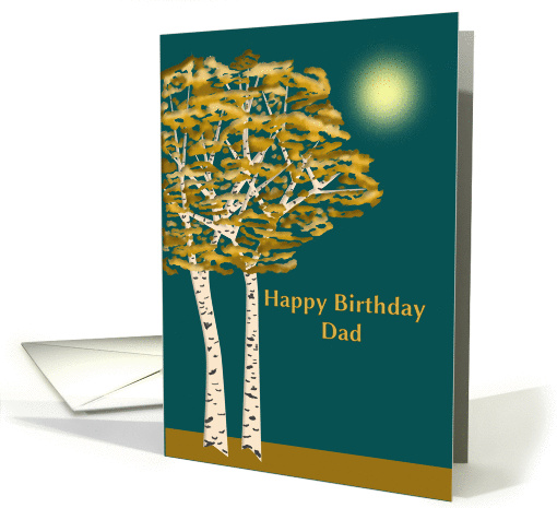 Happy Birthday Dad, Birch Trees in Autumn card (1387636)