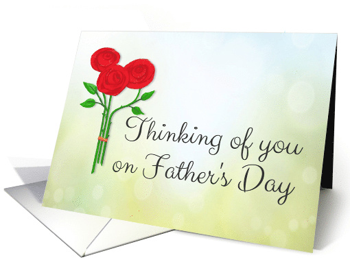 Father's Day, Thinking of You, Red Roses card (1603644)