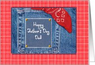 Happy Father’s Day, blue jeans and bandanna card