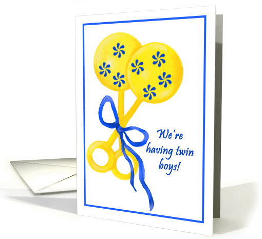 Announcing expecting twin boys card (440655)