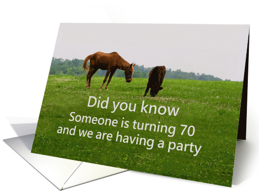 Invitation for Seventieth Birthday, Funny Photograph of... (452850)