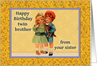 Happy Birthday Twin Brother card