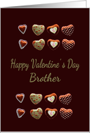 Valentine for Brother, Foil Wrapped Hearts Image card