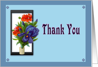 Thank You, Iris and Geranium card