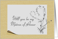 Wedding Matron of Honor Request, Simple and Elegant card