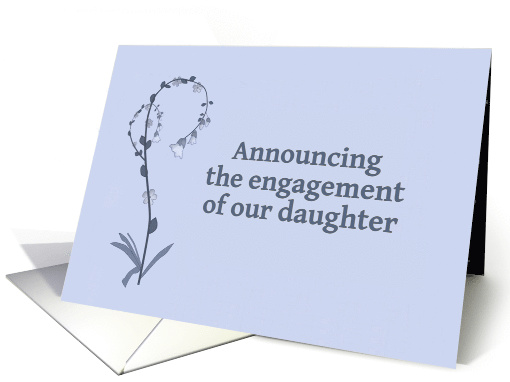 Announcing Engagement of Daughter, Simple Blue Floral Spray card