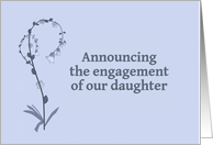 Announcing Engagement of Daughter, Simple Blue Floral Spray card