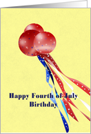 Happy Fourth of July Birthday, red white and blue card