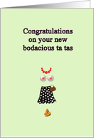 Boobs boob-bees Someone having boobs done boob job congratulations card 