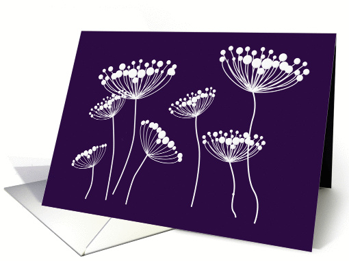 Queen Anne's Lace white on purple card (789326)