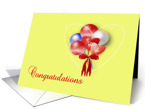 Congratulations, Festive Red White and Blue Balloon Cluster card
