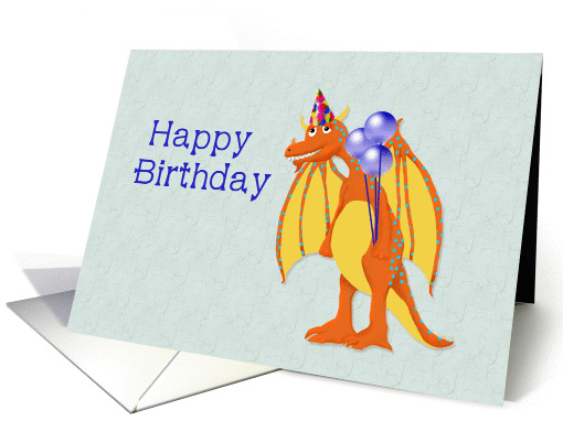 Happy Birthday, cute cartoon dragon, juvenile card (802404)