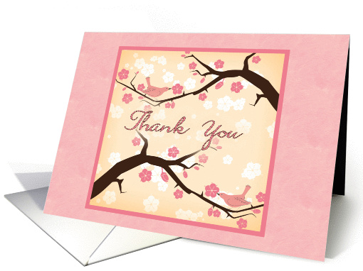 Thank you card, birds and blossoms card (821877)