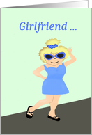 Thanks for Being My Friend, Girlfriend humor, Cartoon Girl card